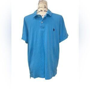 U.S. Polo Assn. Ultimate Pique Men's Large Blue Short Sleeve Polo Shirt
